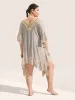 Woven Neck Ruffles Hanky Hem Swim Cover Up sold by Bloomchic