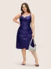 High Stretch Overlap Collar Silk Pleated Dress sold by Bloomchic