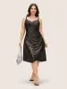 High Stretch Overlap Collar Silk Pleated Dress sold by Bloomchic