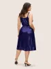 High Stretch Overlap Collar Silk Pleated Dress sold by Bloomchic
