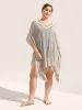 Woven Neck Ruffles Hanky Hem Swim Cover Up sold by Bloomchic