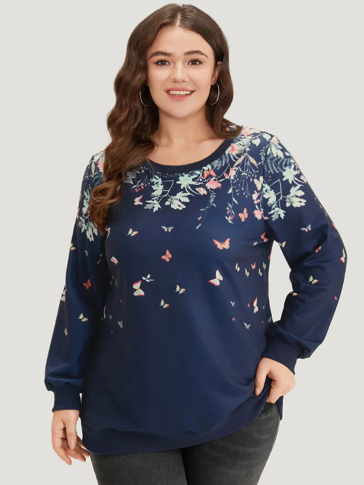 Boho Print Elastic Cuffs Round Neck Sweatshirt sold by Bloomchic product image thumbnail 2