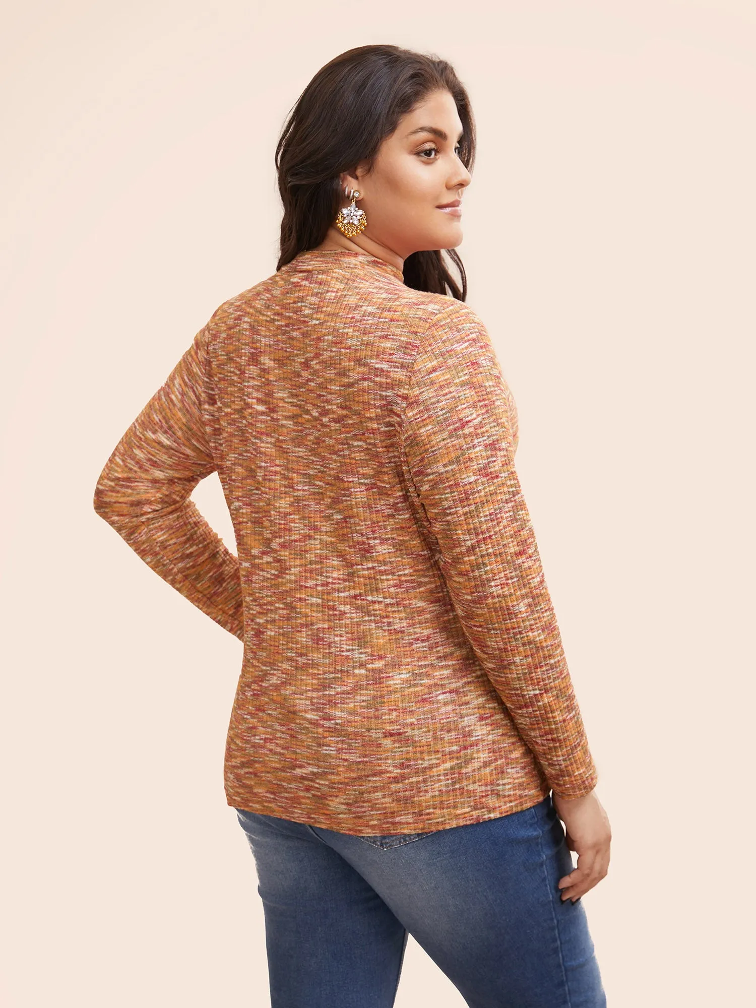 Mock Neck Textured Heather T-shirt sold by Bloomchic product image thumbnail 2