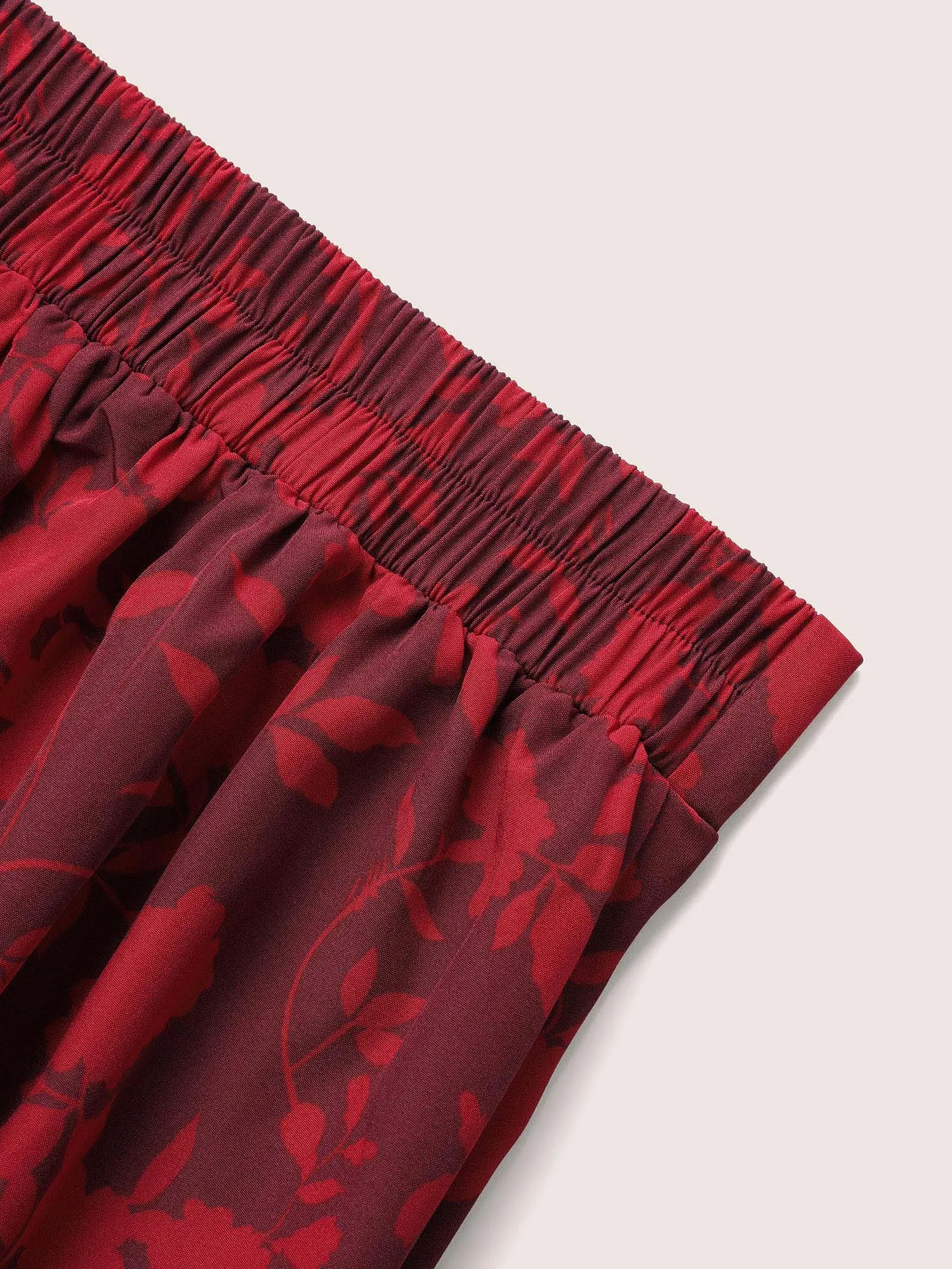 Silhouette Floral Print Elastic Waist Pocket Cropped Skirt sold by Bloomchic product image thumbnail 5