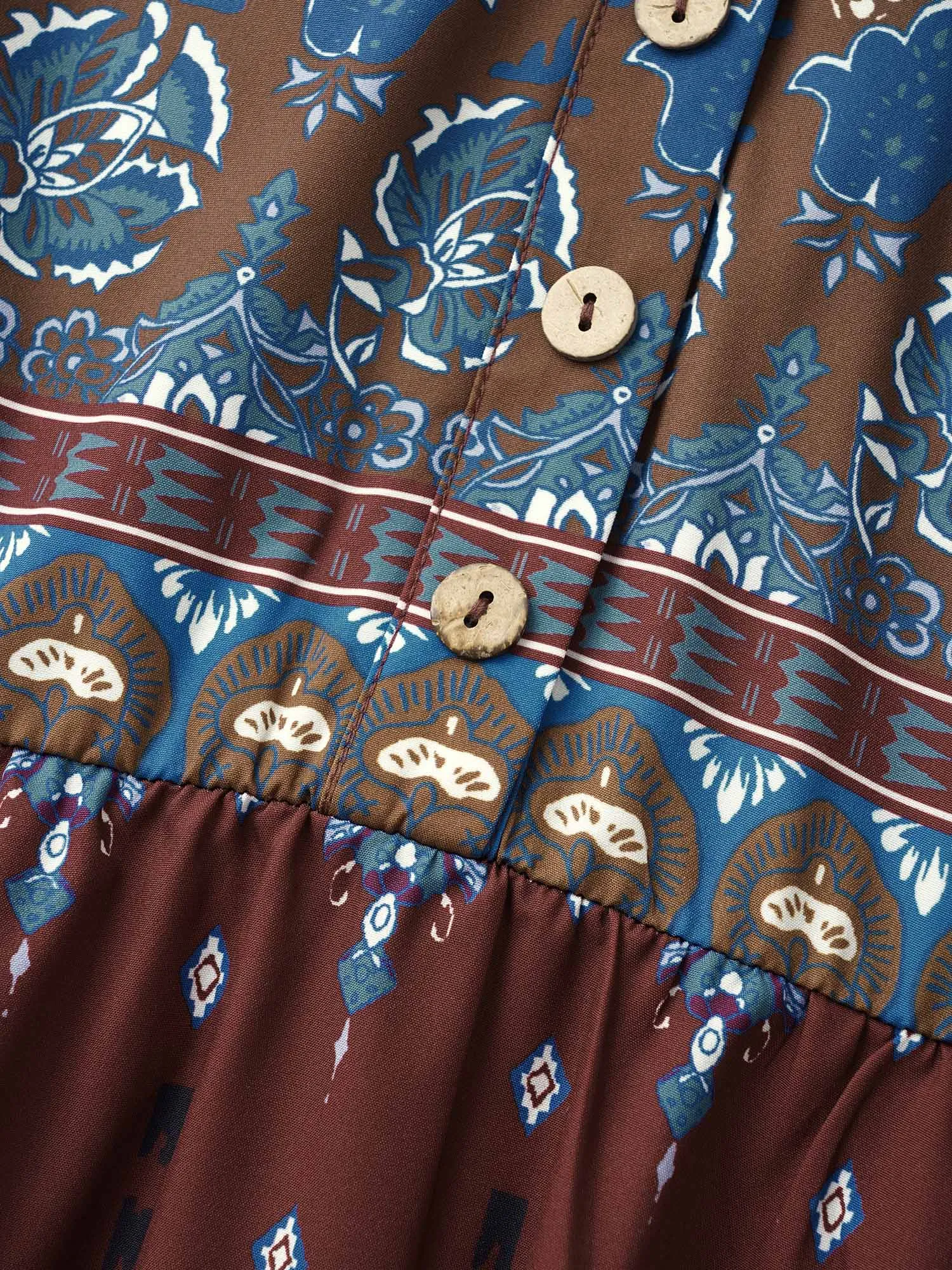 Bandana Print Notched Button Detail Dress sold by Bloomchic product image thumbnail 5