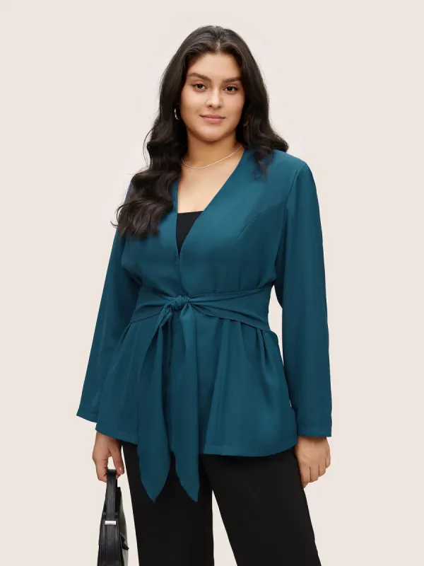 Plain Ties Buckle Detail Blazer sold by Bloomchic