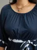 Tie Dye Gathered Belted Lantern Sleeve Dress sold by Bloomchic
