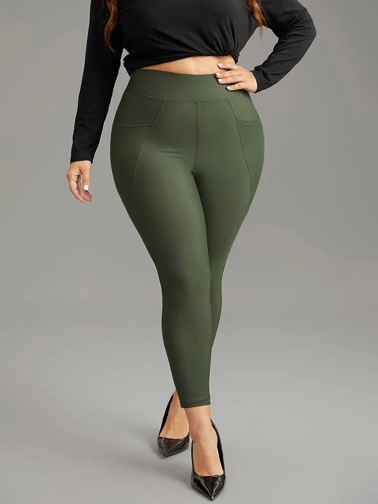 Solid Pocket High Rise Skinny Leggings sold by Bloomchic product image thumbnail 5