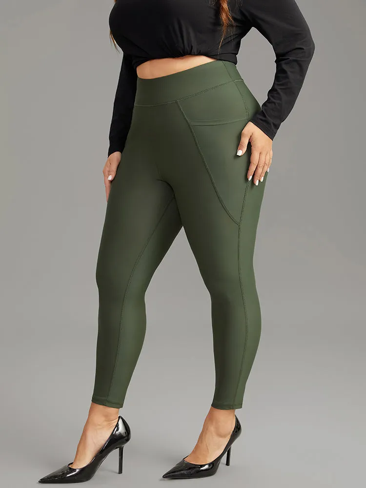 Solid Pocket High Rise Skinny Leggings sold by Bloomchic product image thumbnail 3