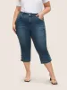 Dark Wash Slit Hem Pull On Jegging Jeans sold by Bloomchic