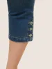 Dark Wash Slit Hem Pull On Jegging Jeans sold by Bloomchic