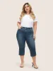 Dark Wash Slit Hem Pull On Jegging Jeans sold by Bloomchic