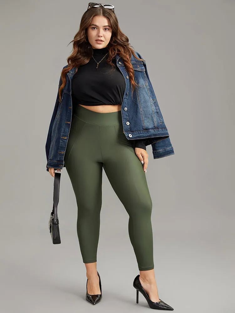 Solid Pocket High Rise Skinny Leggings sold by Bloomchic product image thumbnail 4