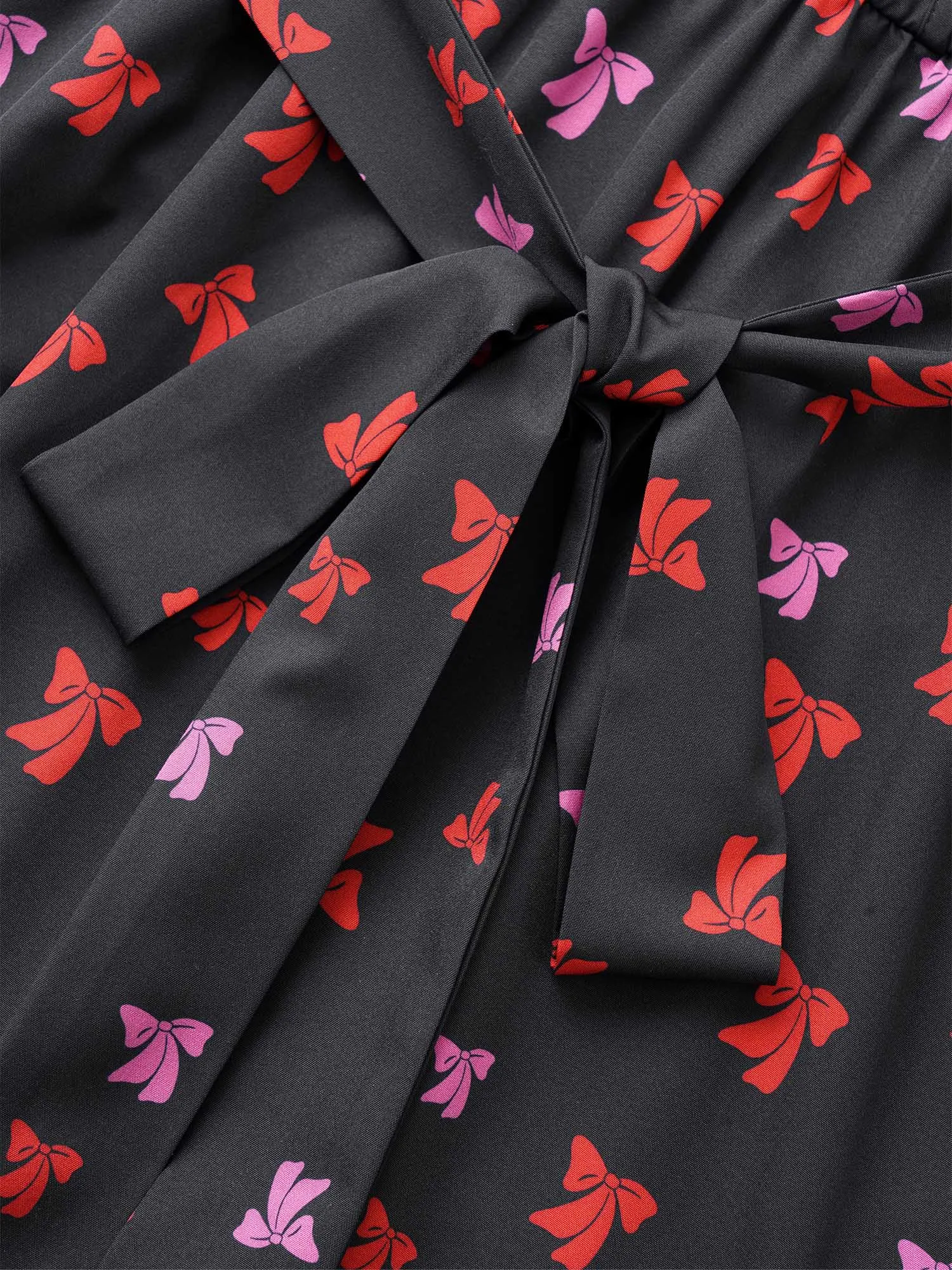 Bowknot Overlap Collar Pocket Belted Dress sold by Bloomchic product image thumbnail 5