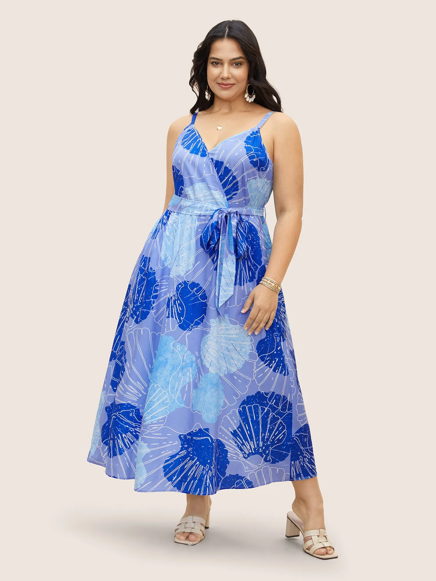 Sea Shells Overlap Collar Cami Maxi Dress sold by Bloomchic product image thumbnail 3