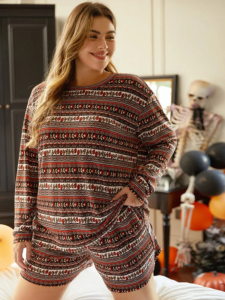 Halloween Bohemian Print Crew Neck Sleep Top sold by Bloomchic product image thumbnail 4