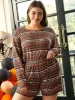 Halloween Bohemian Print Crew Neck Sleep Top sold by Bloomchic