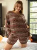 Halloween Bohemian Print Crew Neck Sleep Top sold by Bloomchic