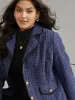 Tweed Suit Collar Button Up Flap Pocket Blazer sold by Bloomchic