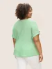Plain Waffle Knit Button Cuff Sleeve T-shirt sold by Bloomchic