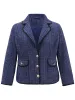 Tweed Suit Collar Button Up Flap Pocket Blazer sold by Bloomchic
