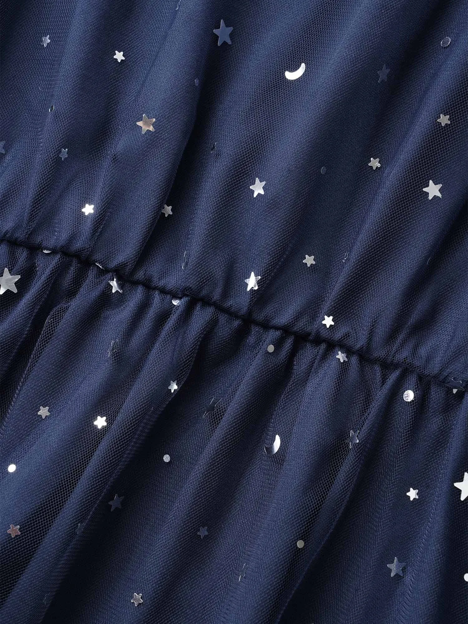 Sequin Mesh V Neck Ruffle Cap Sleeve Dress sold by Bloomchic product image thumbnail 5