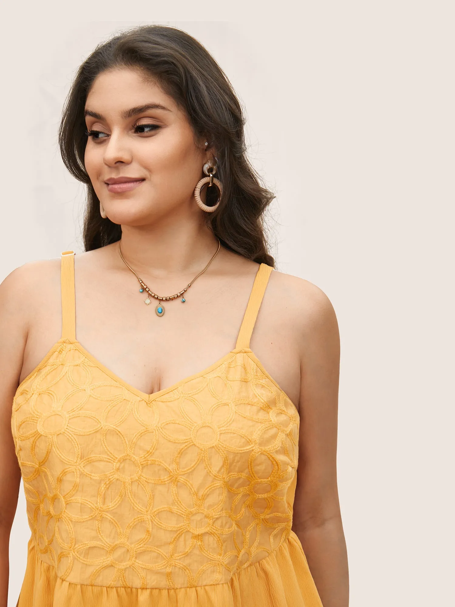 Floral Texture Ruffle Layered Hem Cami Top sold by Bloomchic product image thumbnail 3