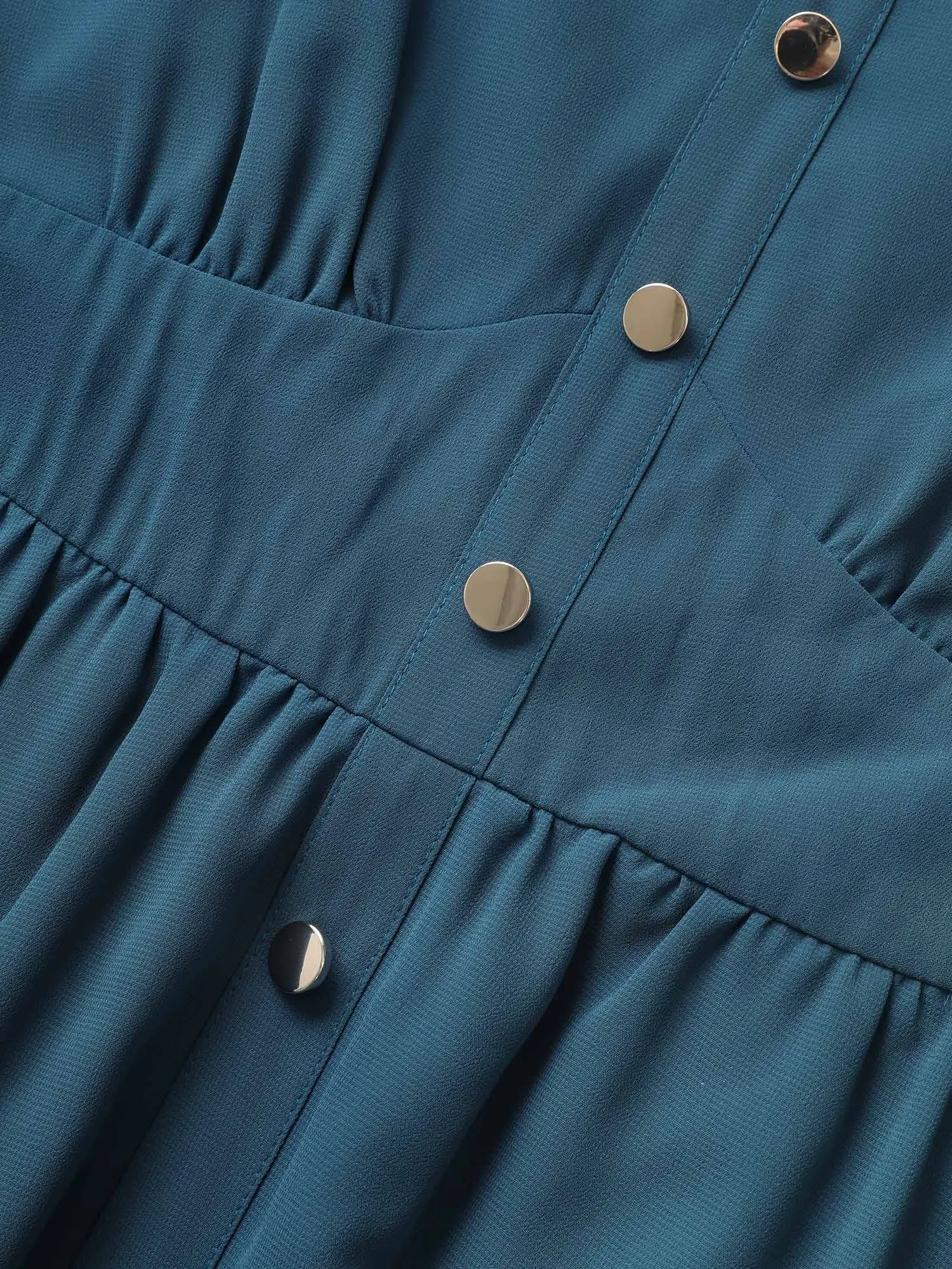 Chiffon Button Detail Tiered Ruffle Cap Sleeve Dress sold by Bloomchic product image thumbnail 5