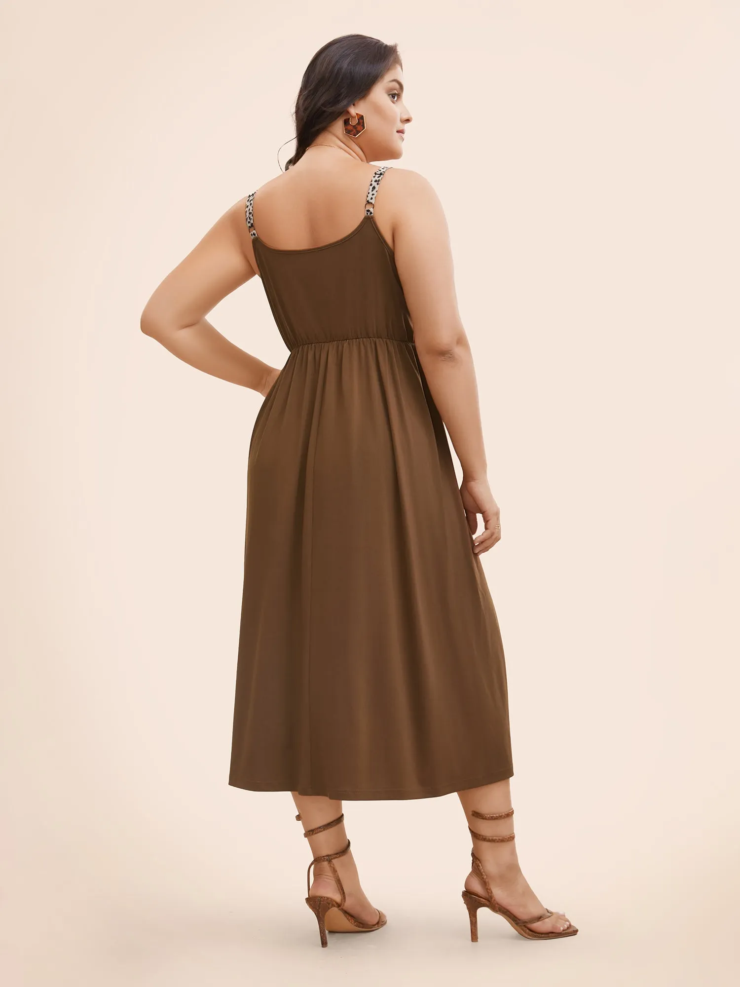 Leopard Print Patchwork Ties Cami Dress sold by Bloomchic product image thumbnail 4