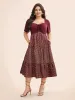 Ditsy Floral Patchwork Ruffle Layered Hem Dress sold by Bloomchic