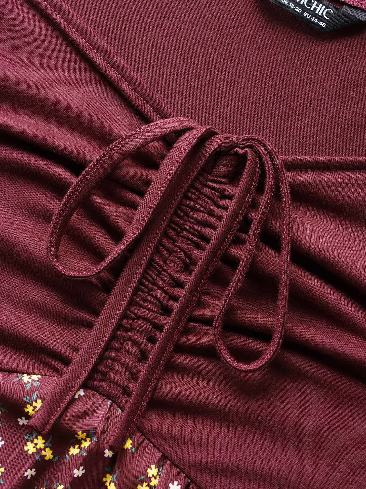 Ditsy Floral Patchwork Ruffle Layered Hem Dress sold by Bloomchic product image thumbnail 5