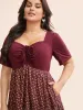 Ditsy Floral Patchwork Ruffle Layered Hem Dress sold by Bloomchic