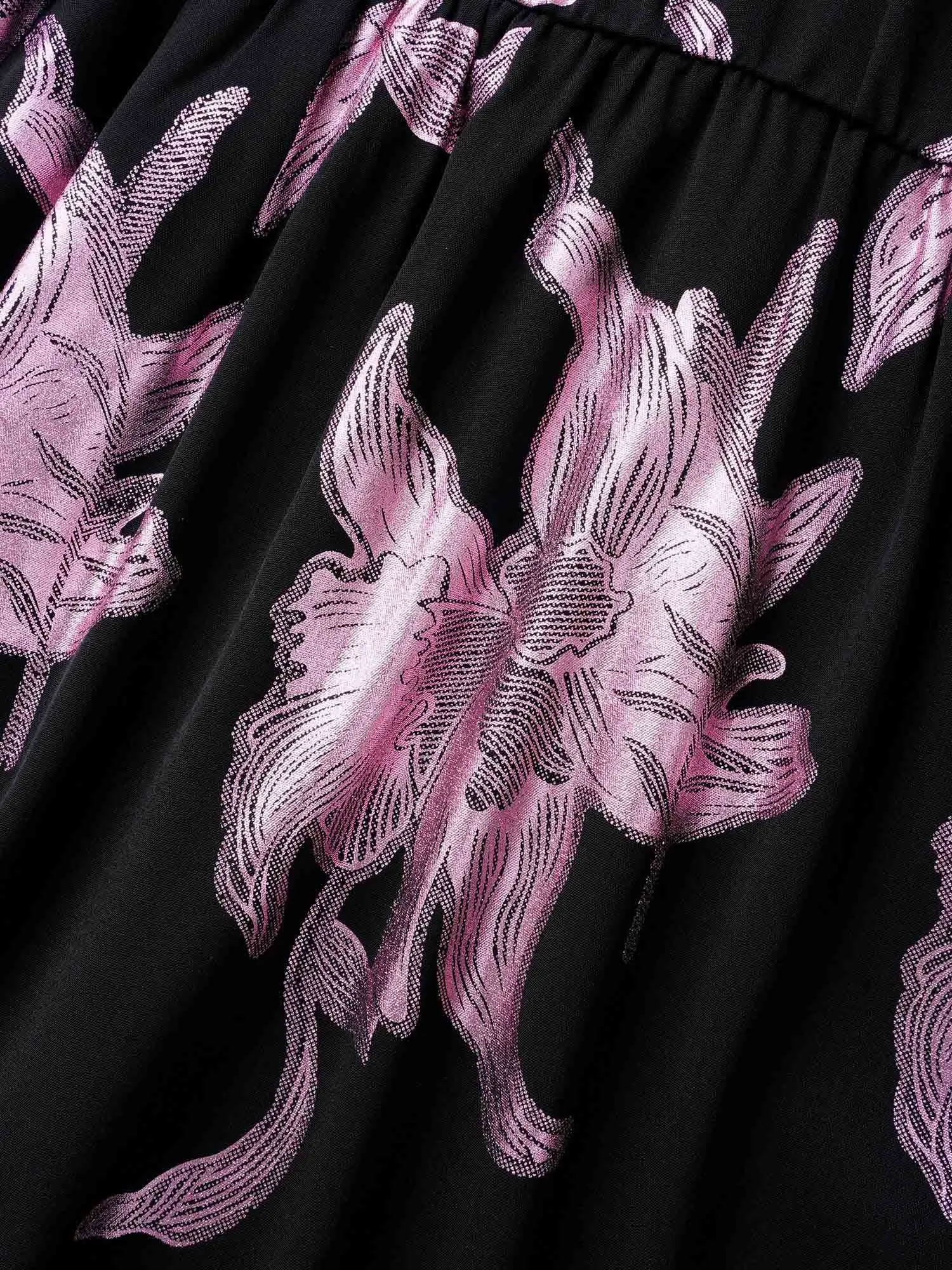 Glitter Floral Mock Neck Midi Dress sold by Bloomchic product image thumbnail 5