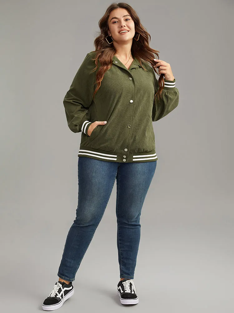 Corduroy Striped Trim Button Up Jacket sold by Bloomchic product image thumbnail 2