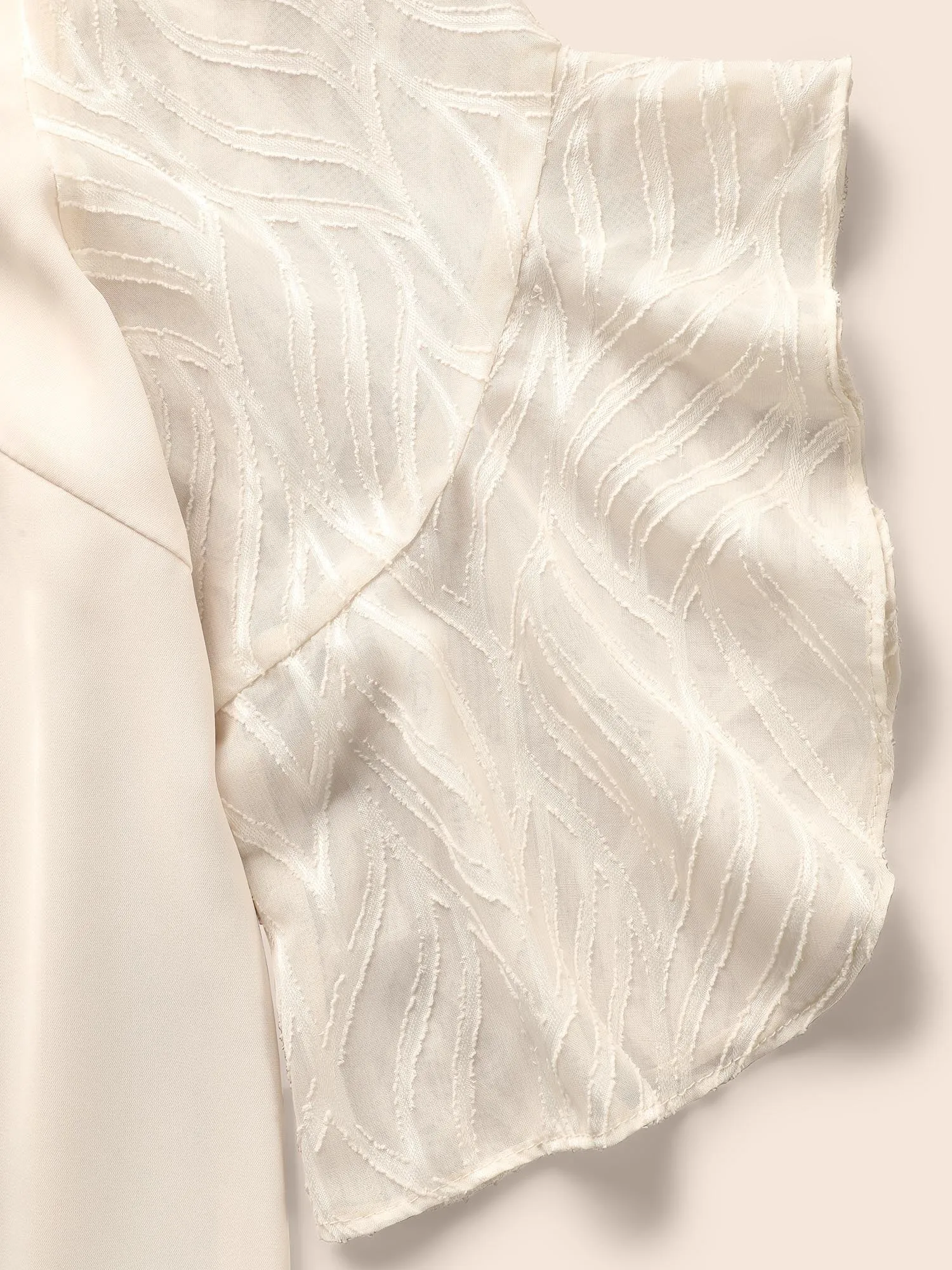 V Neck Mesh Patchwork Flutter Sleeve Blouse sold by Bloomchic product image thumbnail 5