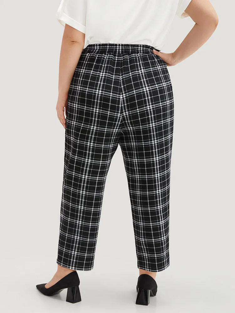 Plaid Elastic Waist Straight Leg Pants sold by Bloomchic product image thumbnail 2