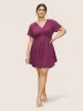 Plain Lace Panel Elastic Waist Curved Hem Sleep Dress sold by Bloomchic