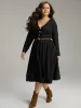 Cotton Solid Button Detail Pocket Pleated Dress sold by Bloomchic