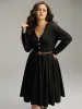 Cotton Solid Button Detail Pocket Pleated Dress sold by Bloomchic