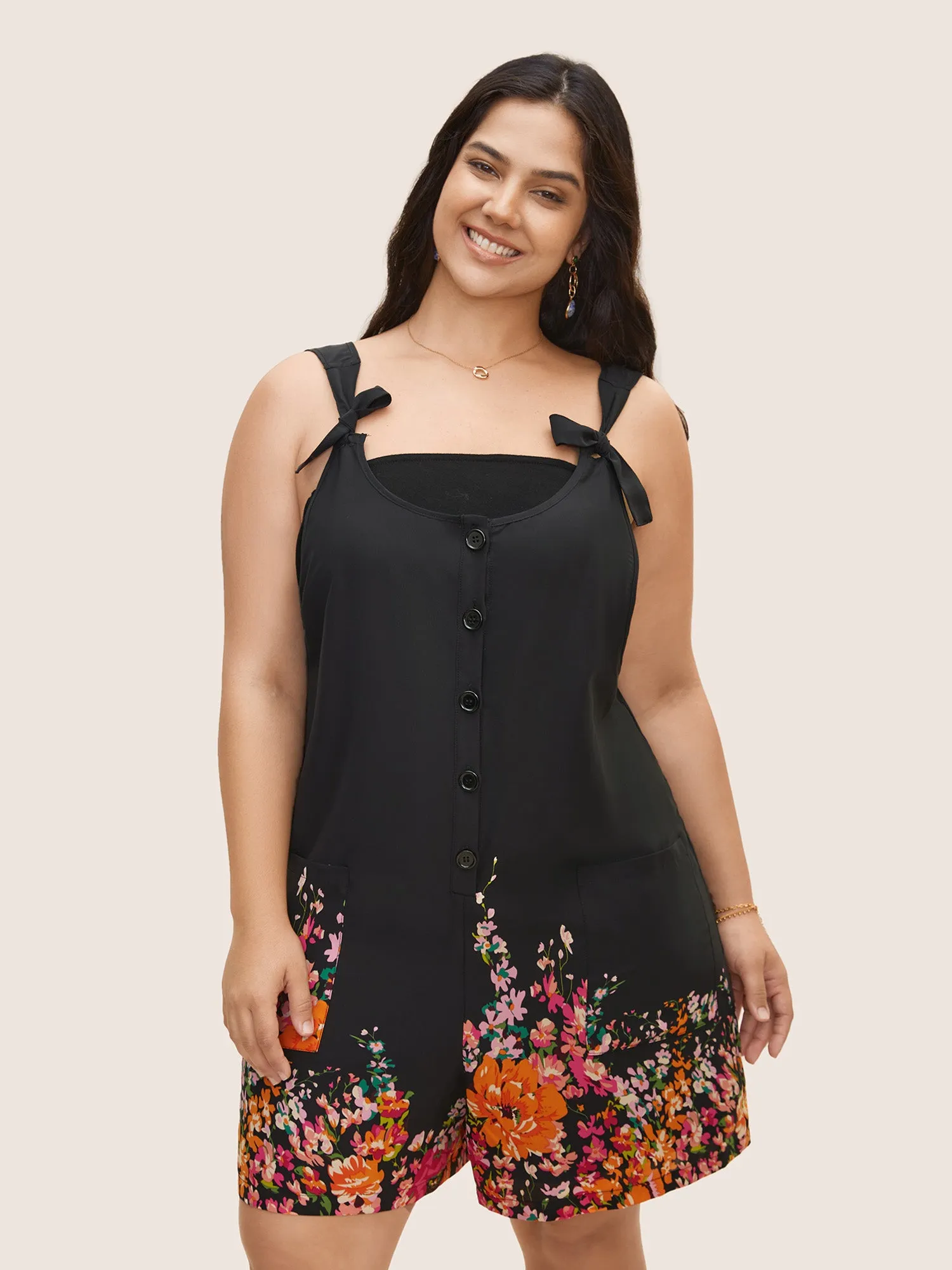 Boho Print Patch Pocket Ties Jumpsuit sold by Bloomchic product image thumbnail 4