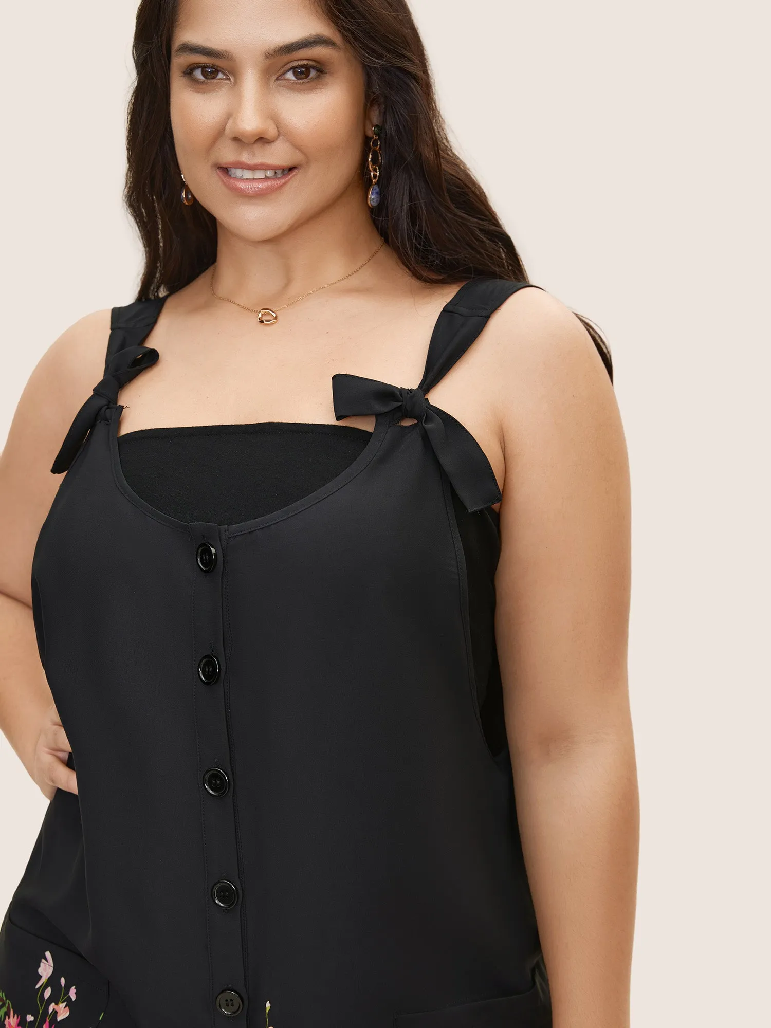 Boho Print Patch Pocket Ties Jumpsuit sold by Bloomchic product image thumbnail 3