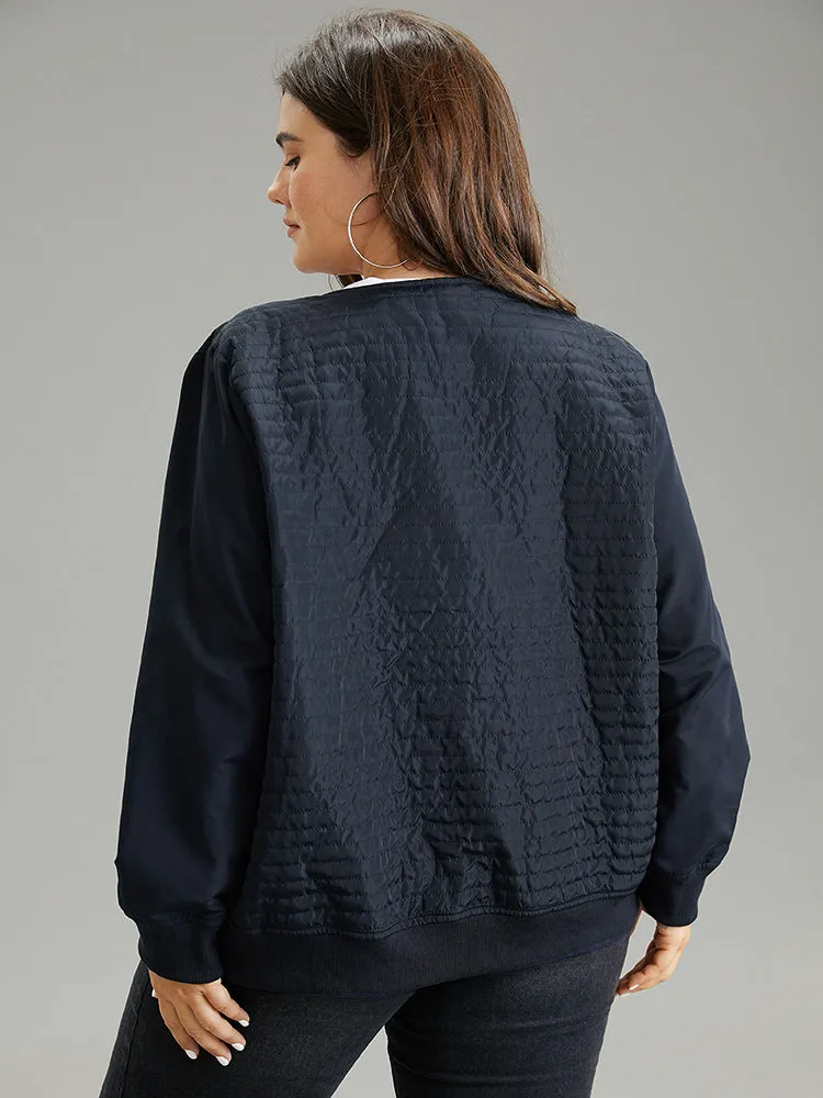 Plisse Zipper Fly Rib Knit Jacket sold by Bloomchic product image thumbnail 2