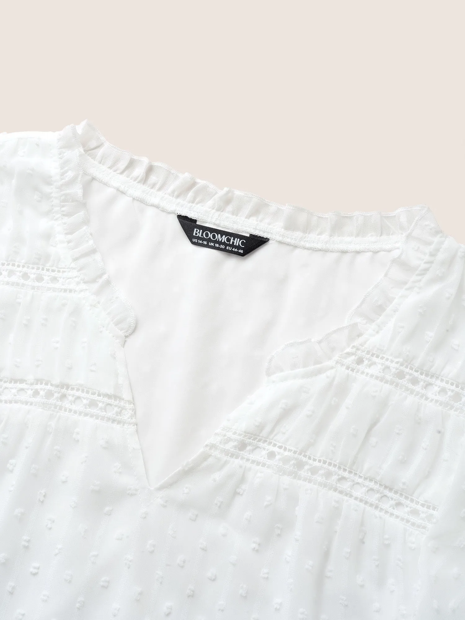 Plain Textured Chiffon Ruffle Cap Sleeve Blouse sold by Bloomchic product image thumbnail 5