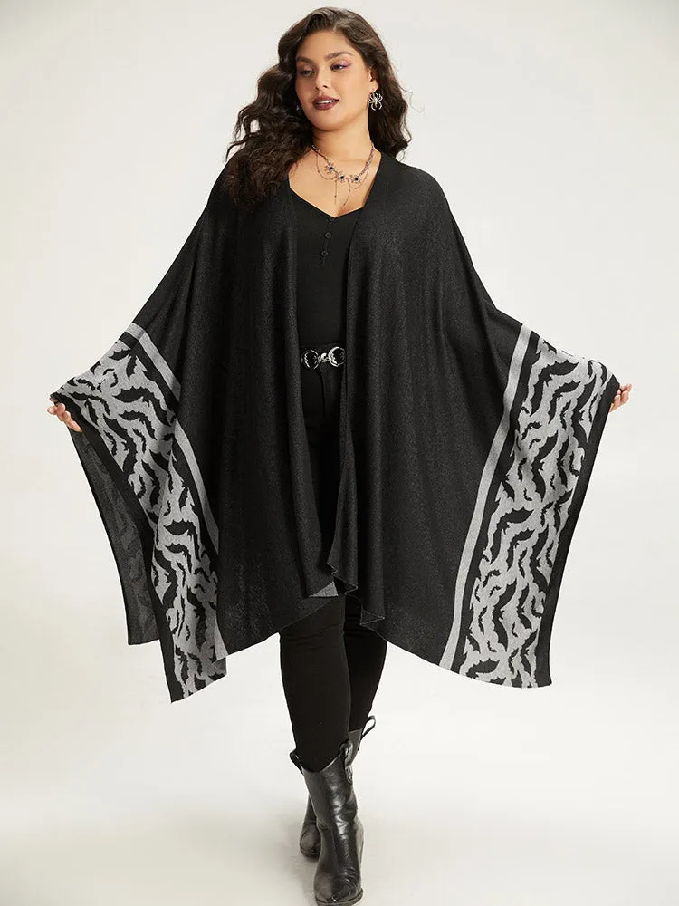Halloween Bat Print Multi-wear Batwing Sleeve Cardigan sold by Bloomchic