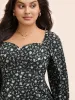 Heart Neckline Ditsy Floral Shirred Blouse sold by Bloomchic