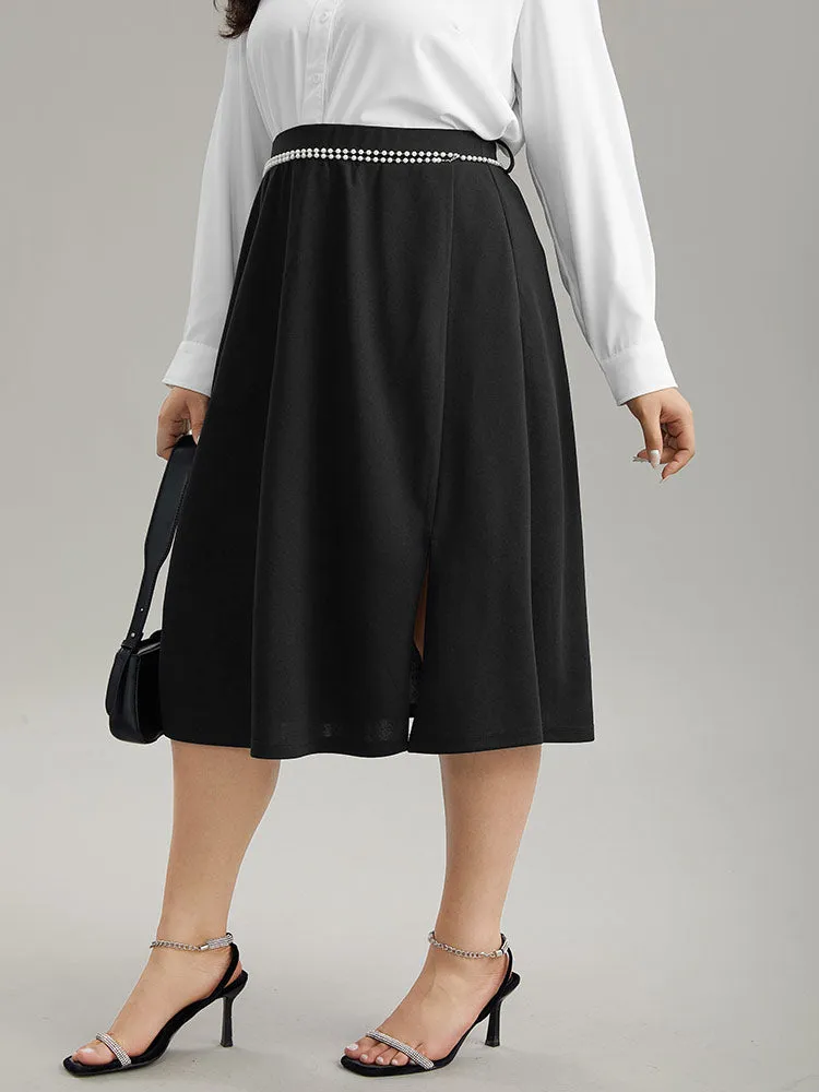 Plain Pearl Beaded Detail Split Side Skirt sold by Bloomchic product image thumbnail 3