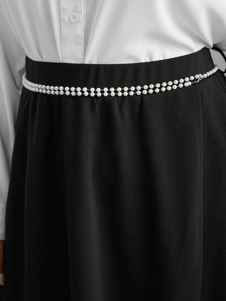 Plain Pearl Beaded Detail Split Side Skirt sold by Bloomchic product image thumbnail 5
