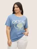 Round Neck Sea Shells Print T-shirt sold by Bloomchic