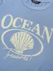 Round Neck Sea Shells Print T-shirt sold by Bloomchic
