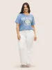 Round Neck Sea Shells Print T-shirt sold by Bloomchic